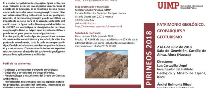 Curso de verano sobre Patrimonio Geológico, Geoparques y Geoturismo Curso de verano sobre Patrimonio Geológico, Geoparques y Geoturismo